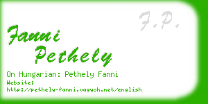 fanni pethely business card